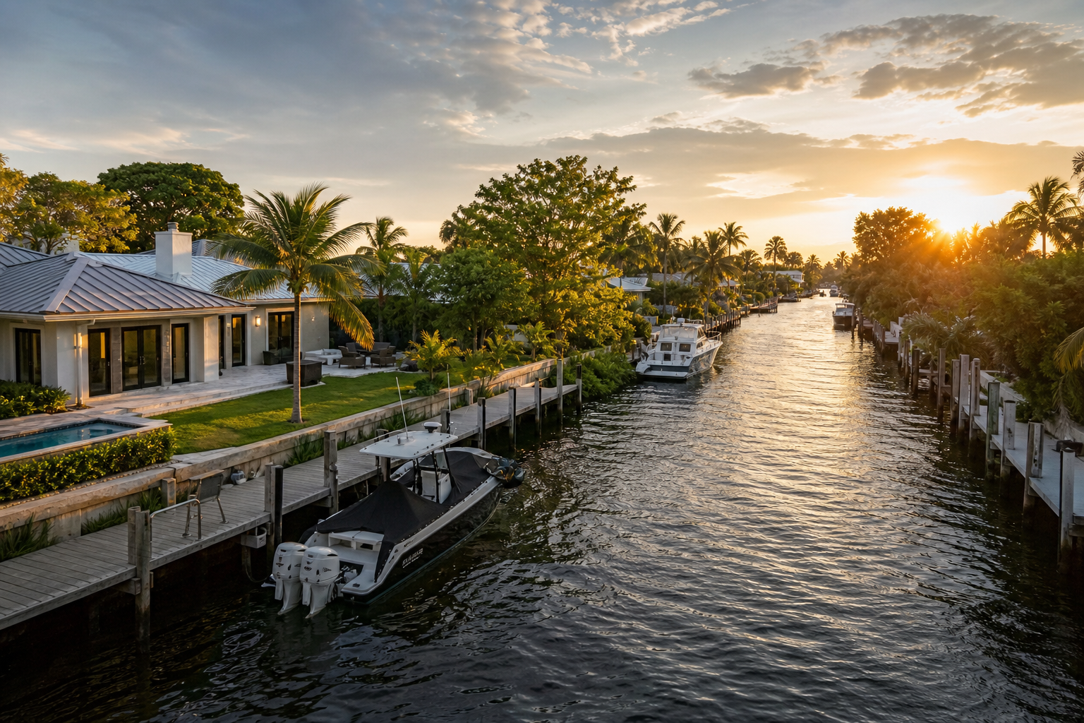A residential street in its seasonal colours in Wilton Manors, FL — Wilton Manors as a Prime