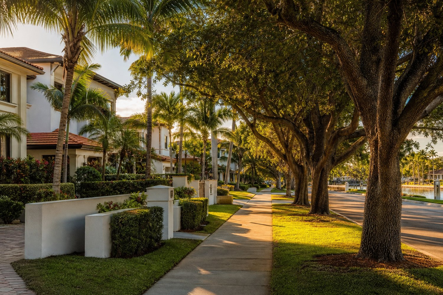 A tree-lined residential street in Coral Ridge, FL — Luxury Living in Coral Ridge